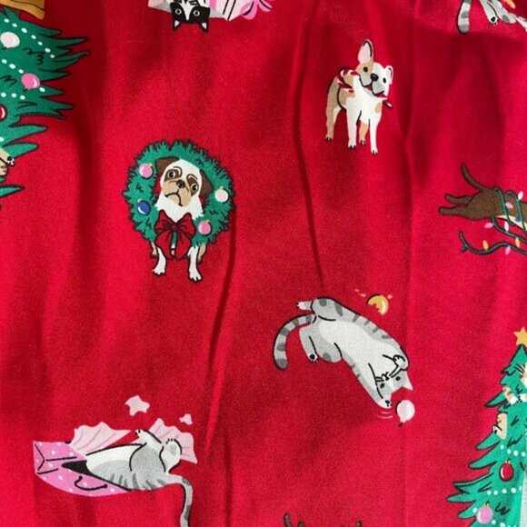 NEW 2Pc M 8-10 Women's Christmas Cats & Dogs Pajama Set - Picture 4 of 5